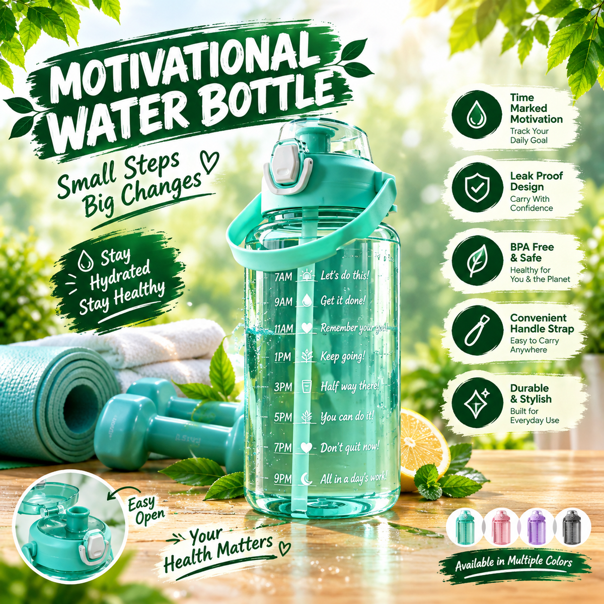 Motivational Water bottle 2 litre