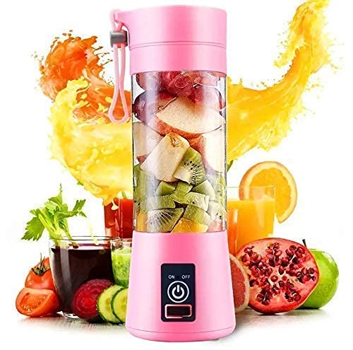 Multi-Purpose Portable USB Electric Juicer 6-Blades, Protein Shaker, Blender Mixer Cup (380 ML)