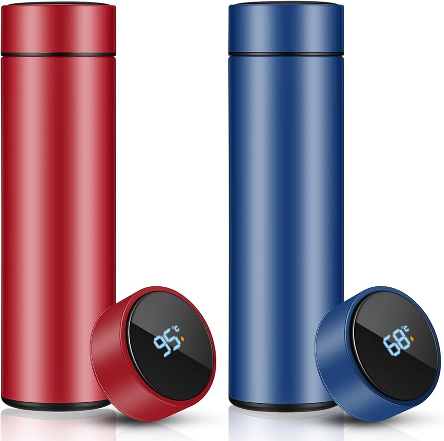 Digital Vacuum Insulated Water Bottle - Blue (1 Pc , 500 ML)